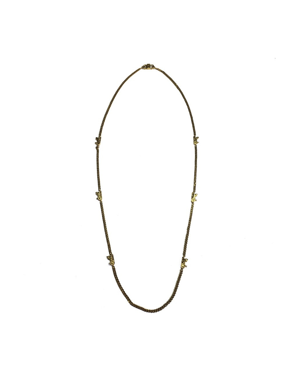 CELINE Long necklace wirth carriage charms in gilded metal