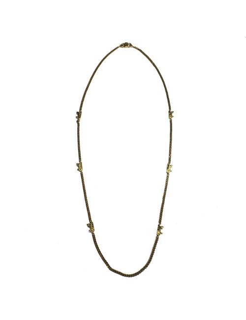 CELINE Long necklace wirth carriage charms in gilded metal