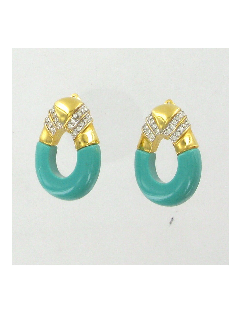 Clips d'oreilles turquoise KENNETH J LANE
