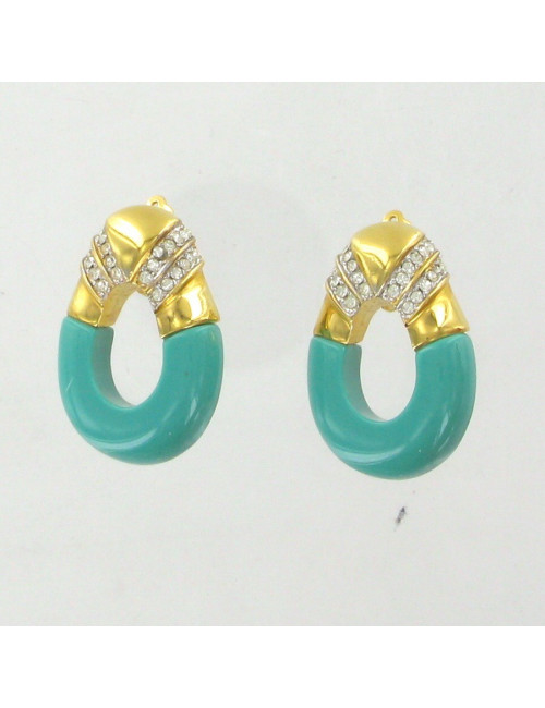 Clips d'oreilles turquoise KENNETH J LANE