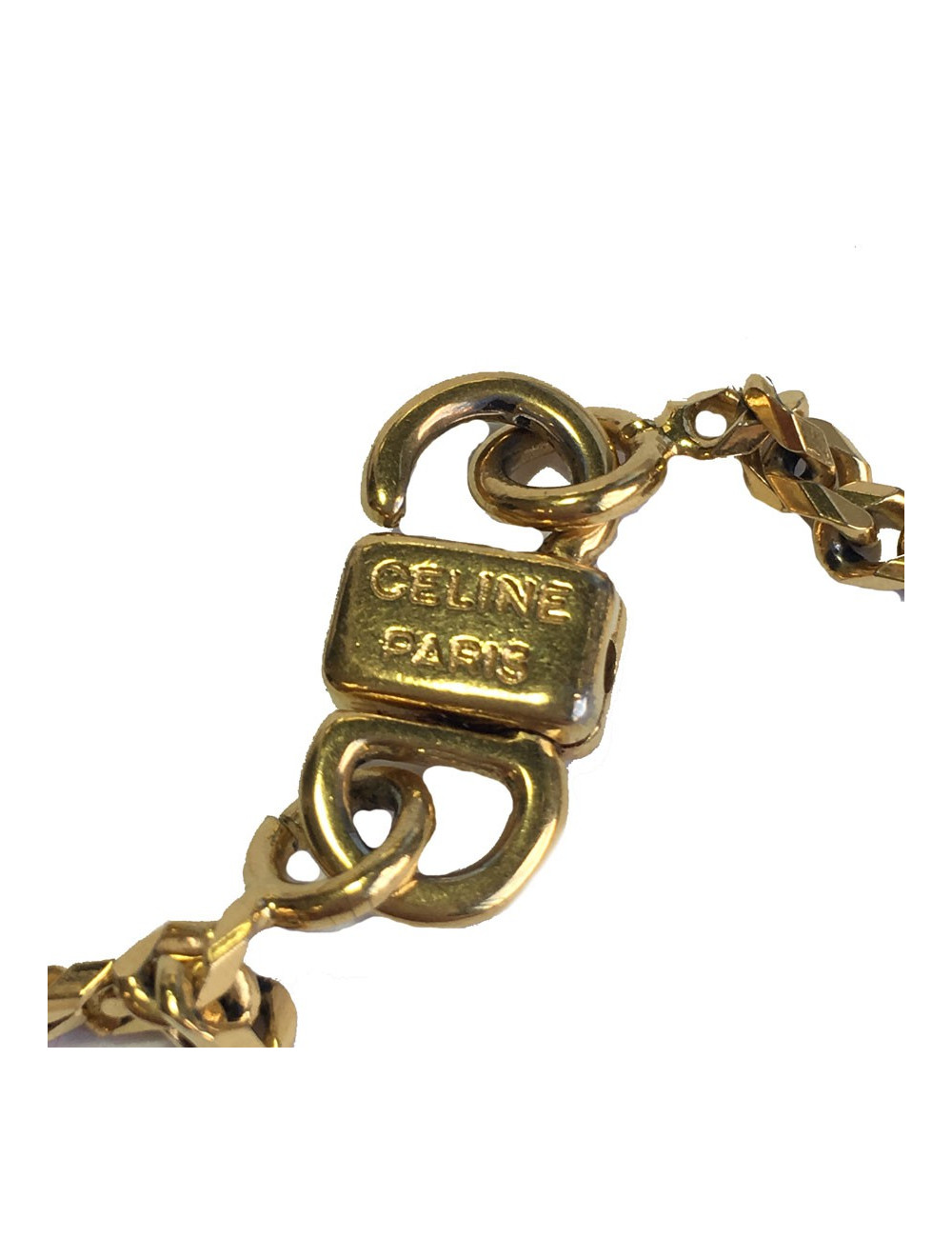 Collier CELINE motif Calèches métal doré 