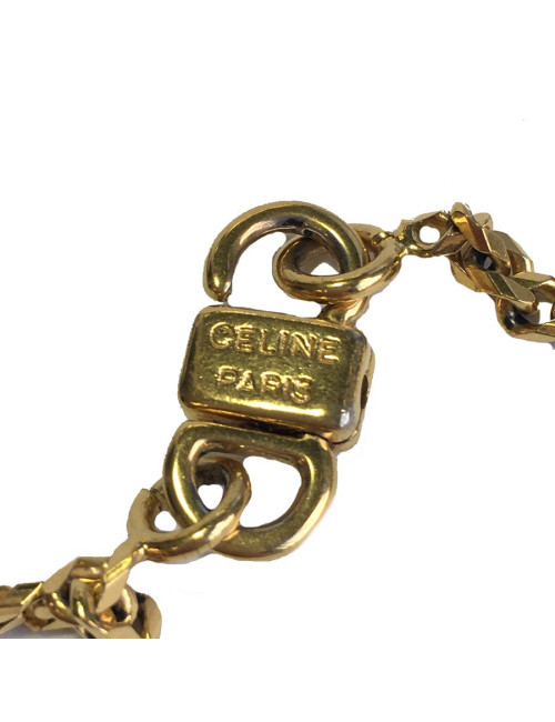 CELINE Long necklace wirth carriage charms in gilded metal