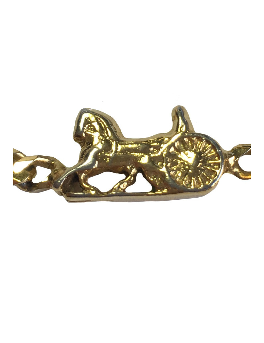 CELINE Long necklace wirth carriage charms in gilded metal