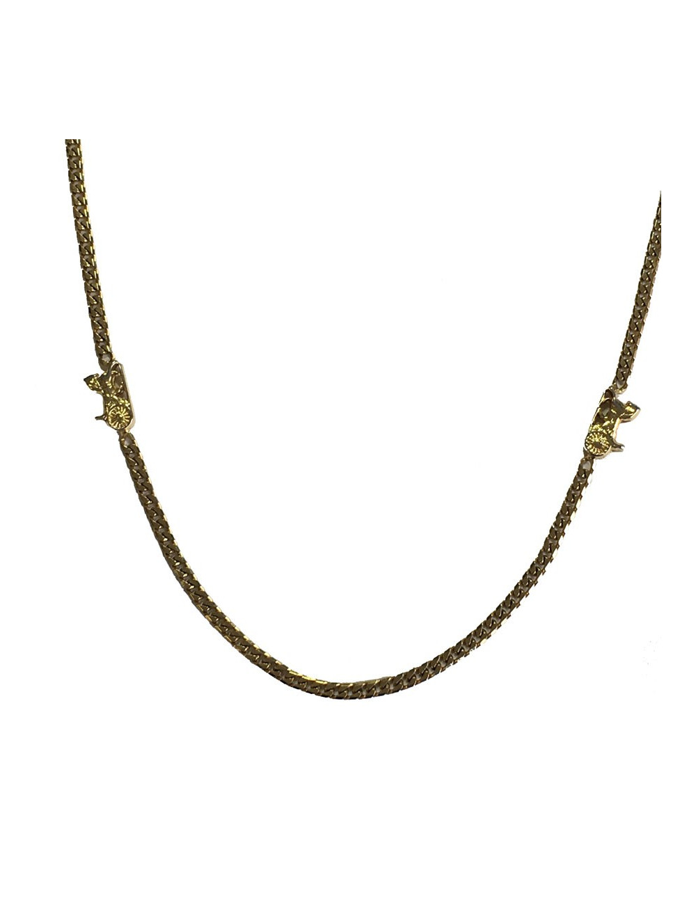 Collier CELINE motif Calèches métal doré 