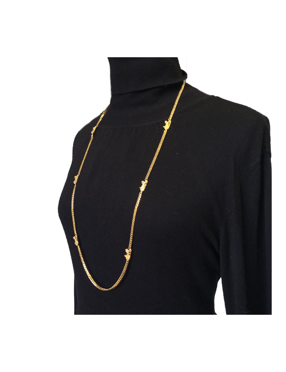 Collier CELINE motif Calèches métal doré 