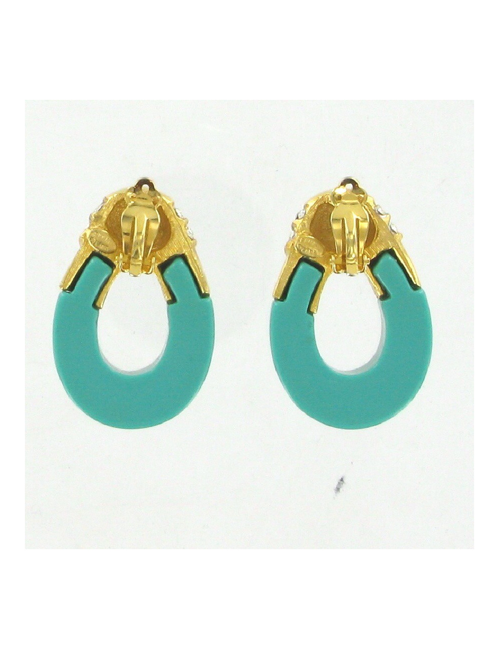 Clips d'oreilles turquoise KENNETH J LANE