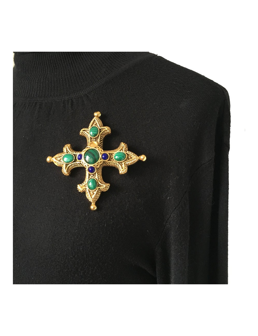 Broche CHRISTIAN DIOR croix vintage