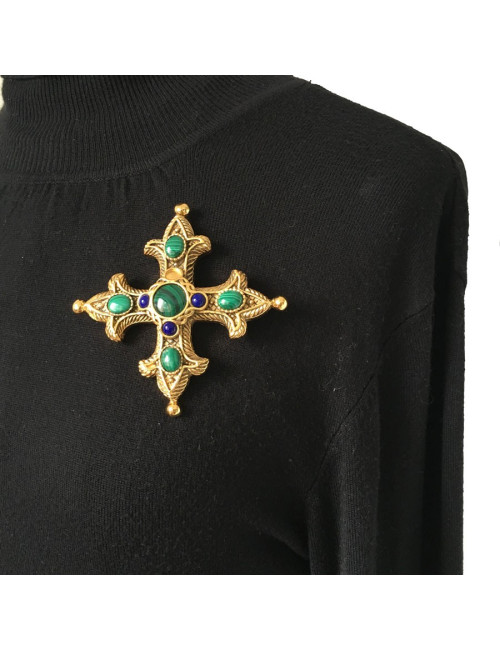 Broche CHRISTIAN DIOR croix vintage
