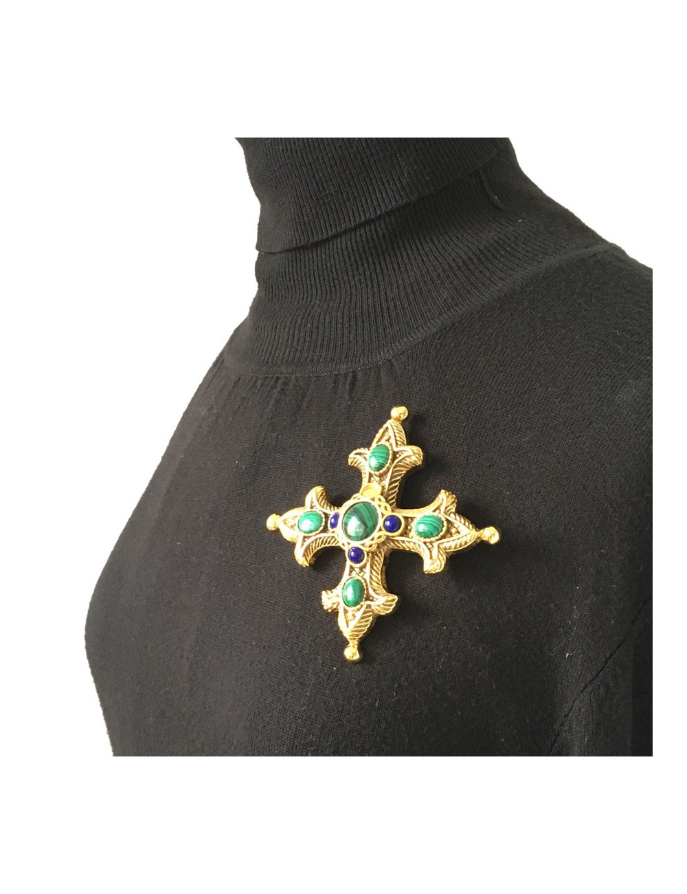 Broche CHRISTIAN DIOR croix vintage