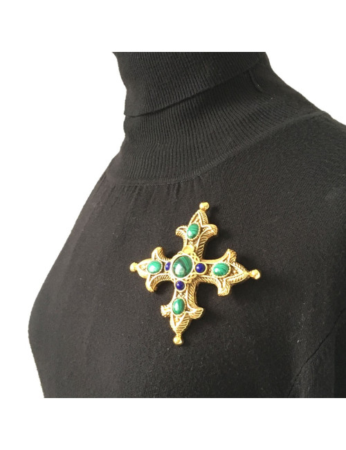 Broche CHRISTIAN DIOR croix vintage
