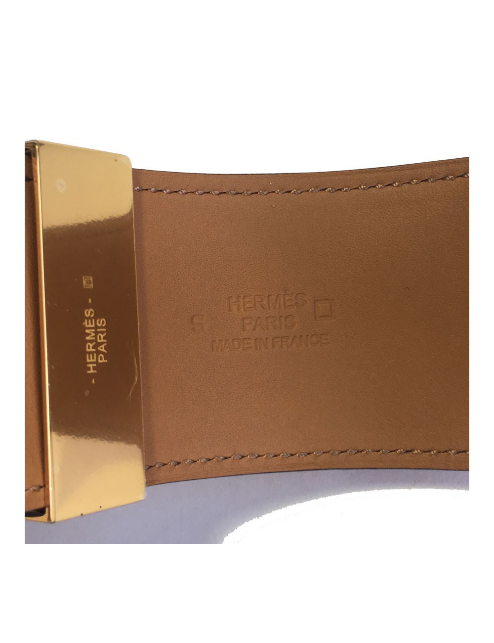 HERMÈS Collier de chien aligator sanguine cuff