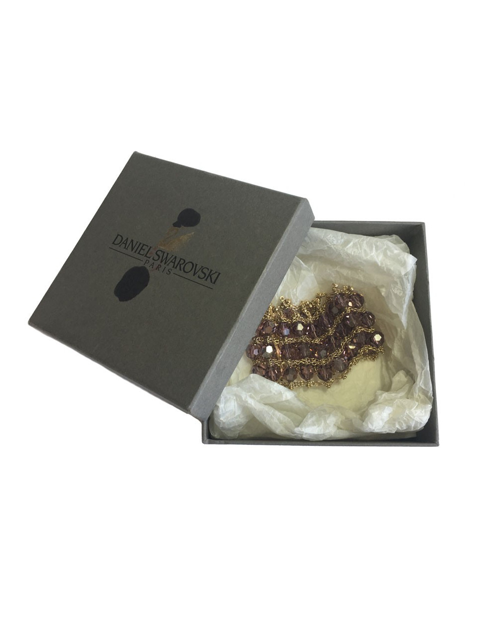 xxx Bracelet DANIEL SWAROVSKI perles en cristal facettées améthyste