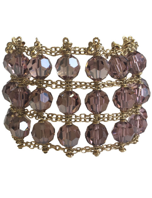 xxx Bracelet DANIEL SWAROVSKI perles en cristal facettées améthyste