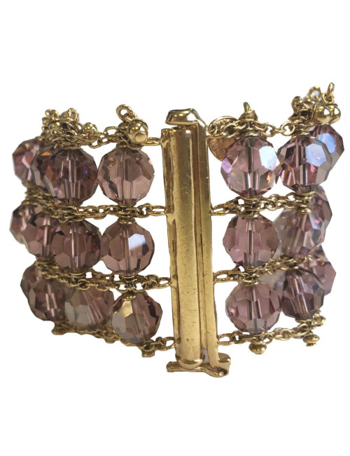 DANIEL SWAROVSKI bracelet beads in Amethyst faceted Crystal