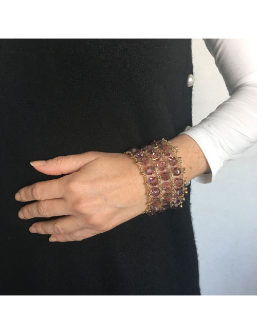 DANIEL SWAROVSKI bracelet beads in Amethyst faceted Crystal