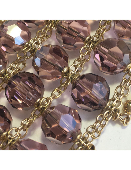 xxx Bracelet DANIEL SWAROVSKI perles en cristal facettées améthyste