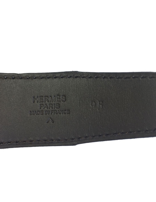Ceinture HERMES Homme T95 en crocodile porosus marron