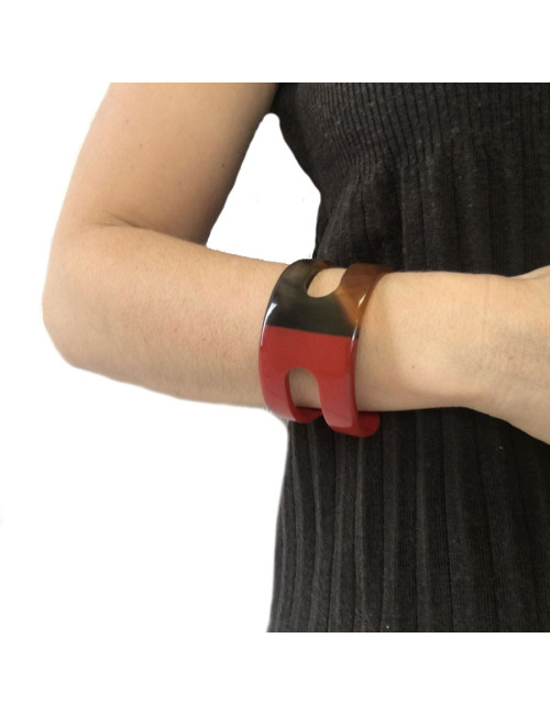 Bracelet HERMÈS ajouré grand modèle bicolore