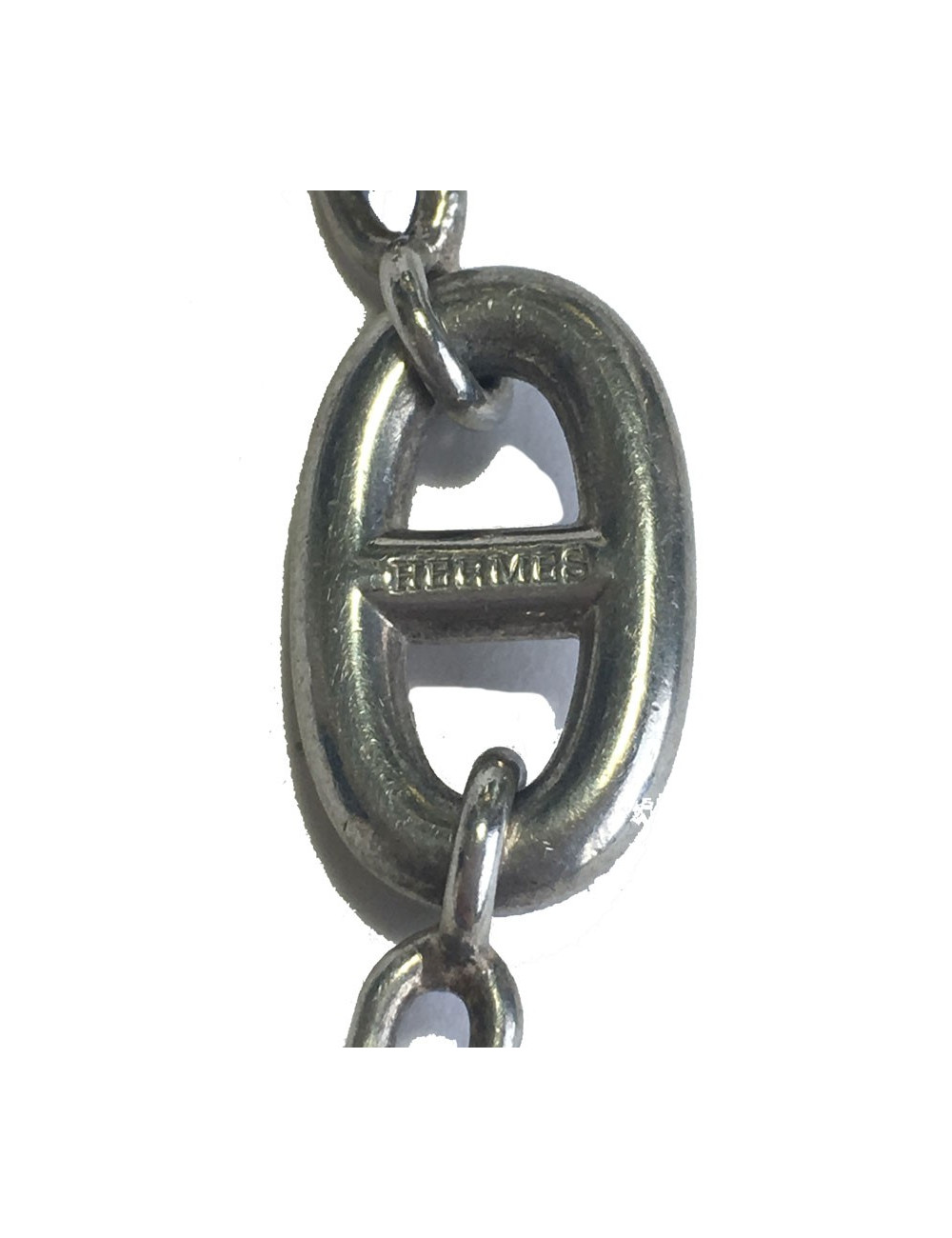 Long sautoir HERMES "Farandole" en argent massif