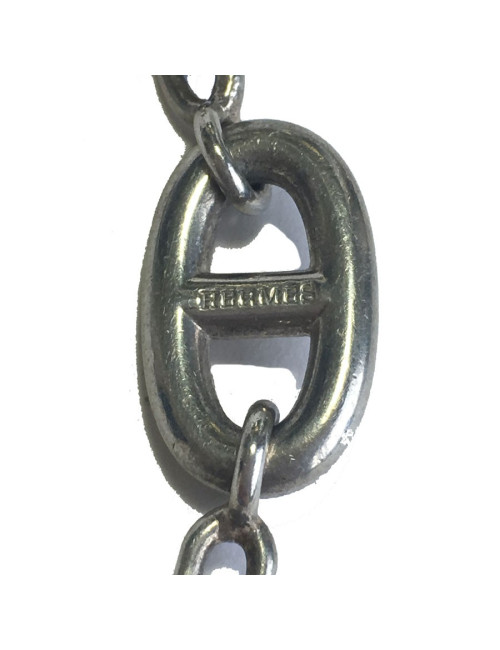 Long sautoir HERMES en argent massif