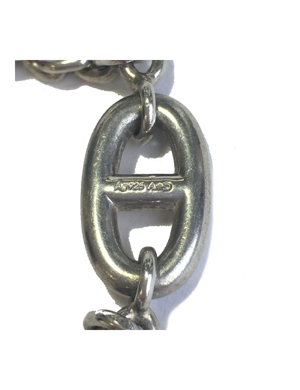 Long sautoir HERMES en argent massif