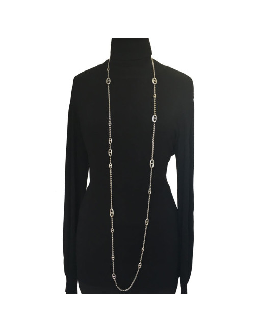 Long sautoir HERMES "Farandole" en argent massif