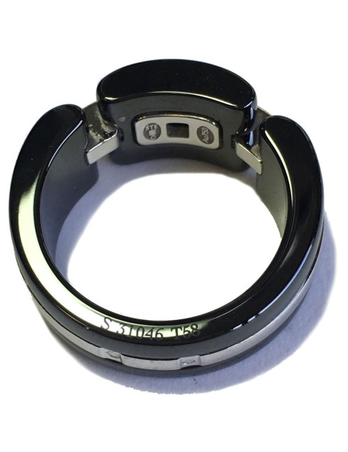 Bague "Ultra" CHANEL en céramique noire et diamants T58