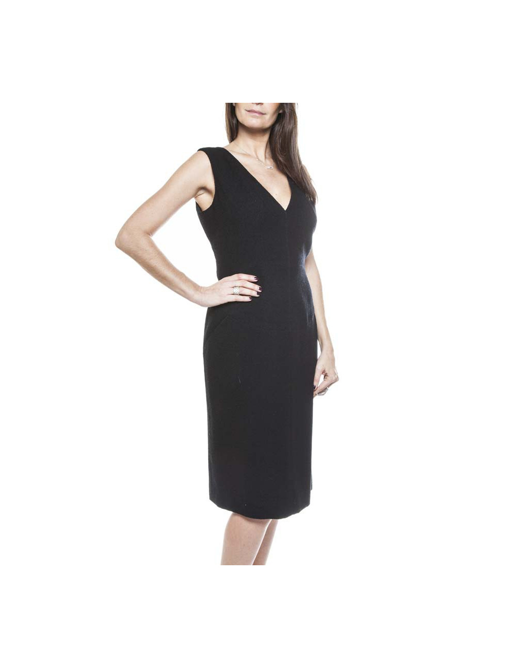 Robe CHANEL T 34 sans manche noire