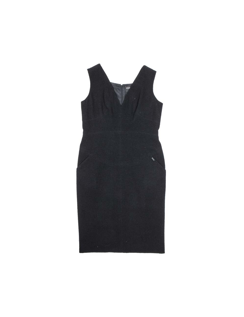 Robe CHANEL T 34 sans manche noire