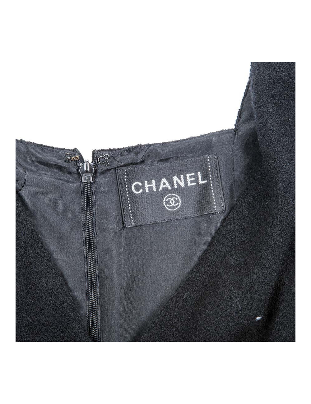 Robe CHANEL T 34 sans manche noire