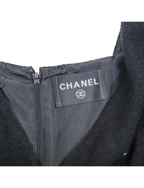 Robe CHANEL T 34 sans manche noire