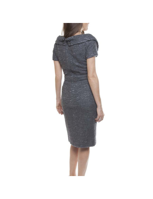 Robe CHANEL T 36 en laine grise