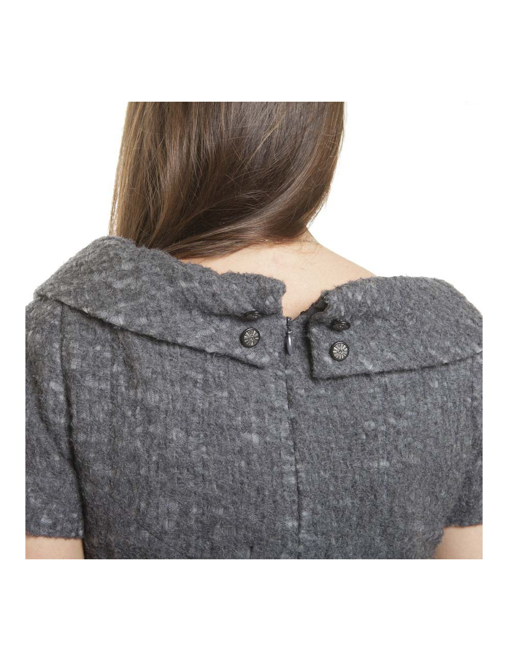 Robe CHANEL T 36 en laine grise