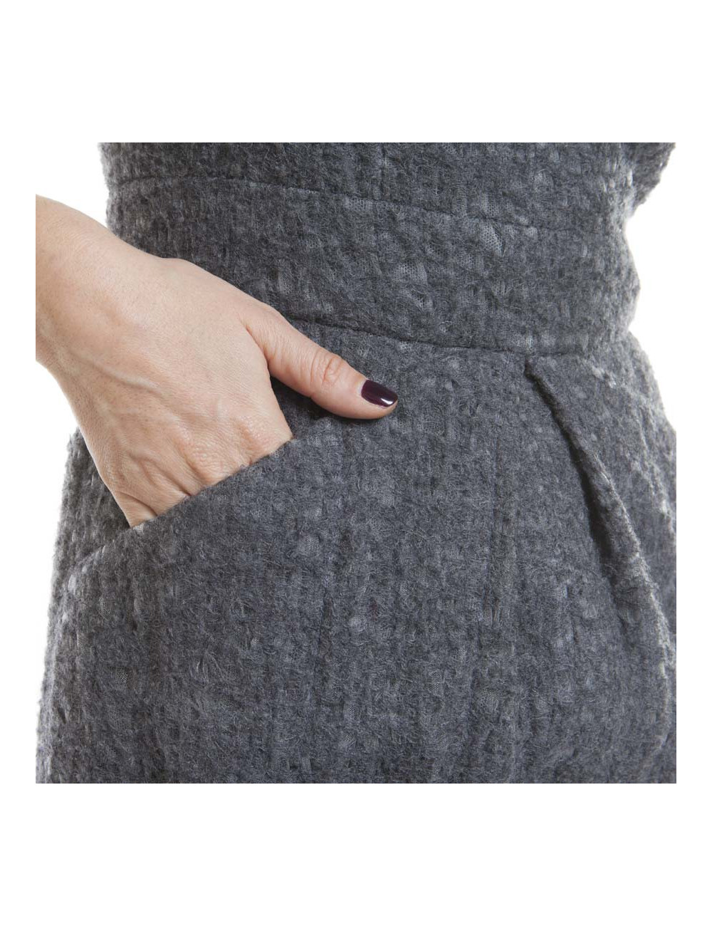 Robe CHANEL T 36 en laine grise