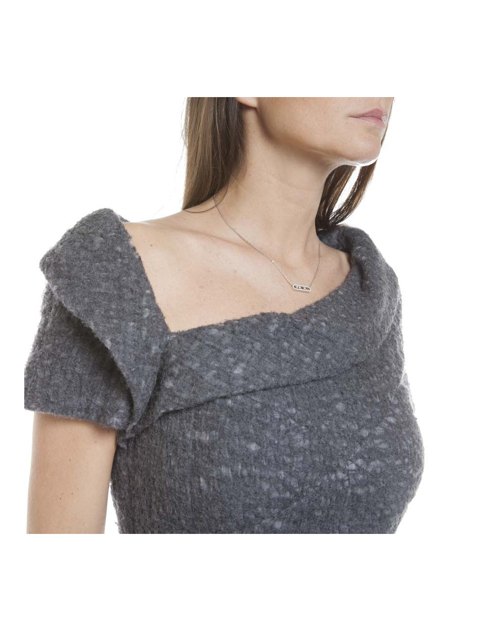 Robe CHANEL T 36 en laine grise