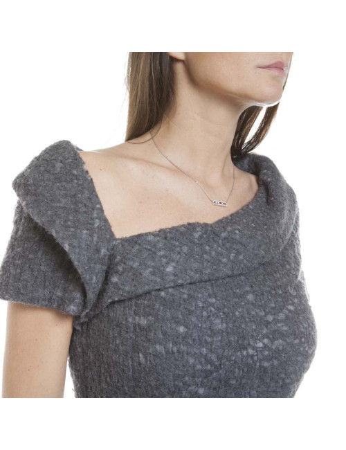 Robe CHANEL T 36 en laine grise