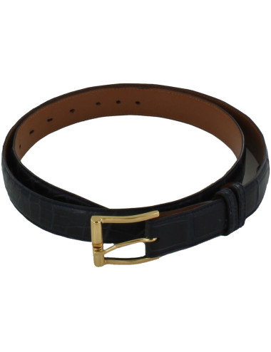 FRANCK NAMANI men's belt in blue night crocodile leather