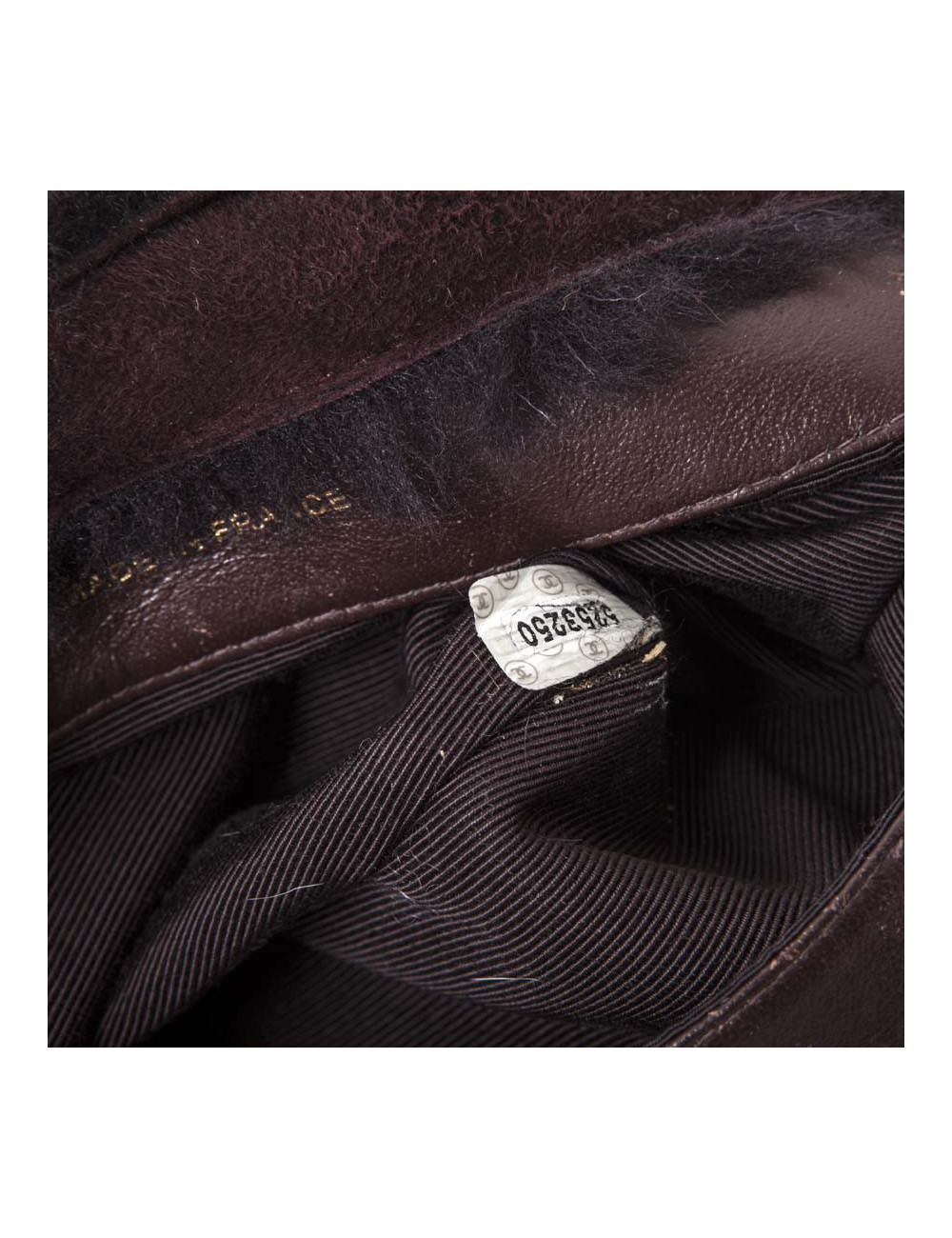 Mini sac cabas CHANEL peau retournée bordeaux