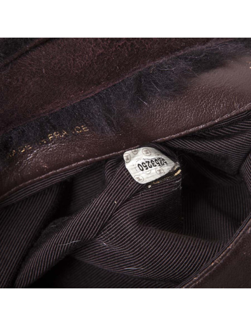 Mini sac cabas CHANEL peau retournée bordeaux