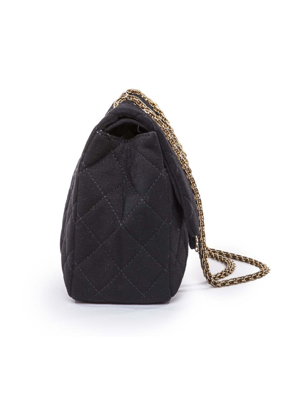 CHANEL 2.55 double flap jumbo bag in black jersey