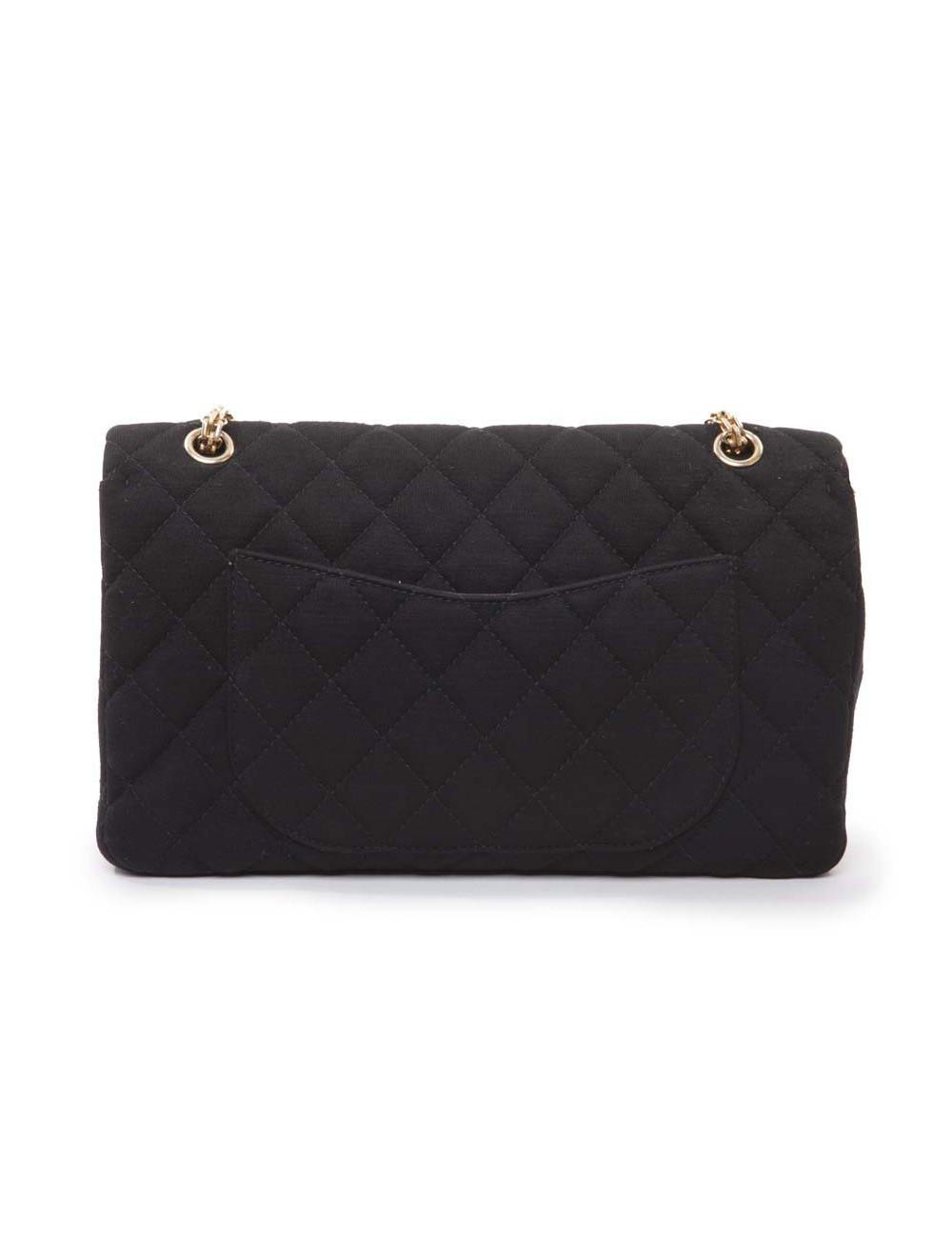 CHANEL 2.55 double flap jumbo bag in black jersey