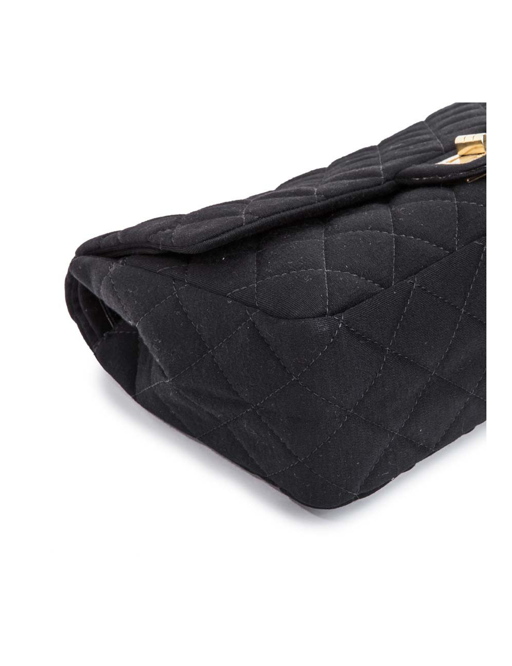 CHANEL 2.55 double flap jumbo bag in black jersey