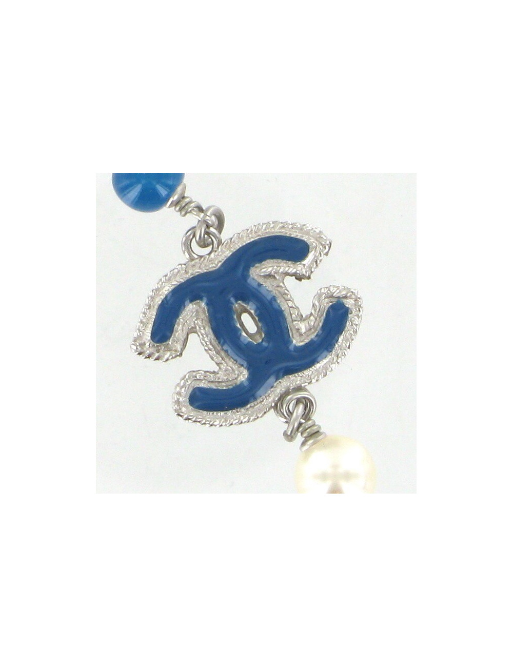 Sautoir CHANEL perles multicolores et CC 