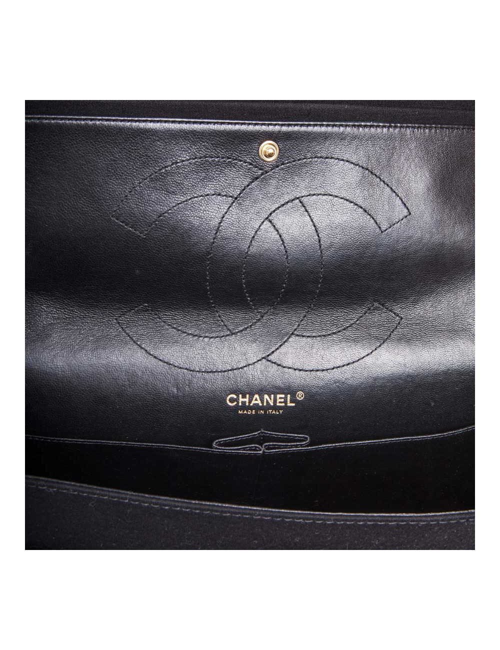 CHANEL 2.55 double flap jumbo bag in black jersey