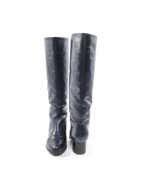 Bottes T36 SERGIO ROSSI cuir lisse bleu