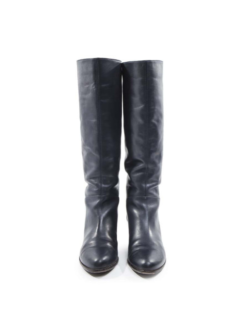 T36 SERGIO ROSSI blue smooth leather boots