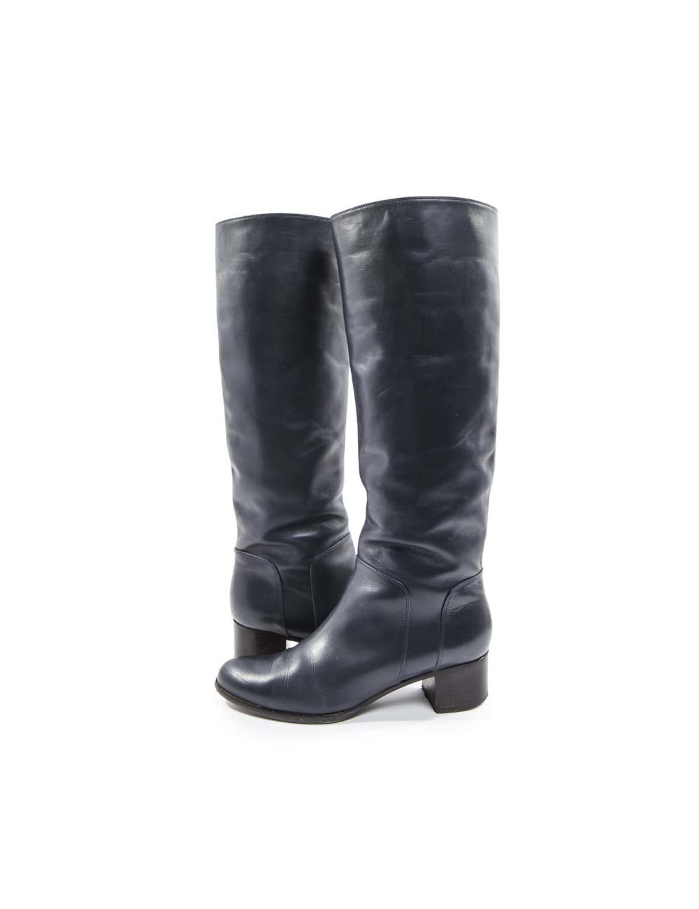 T36 SERGIO ROSSI blue smooth leather boots