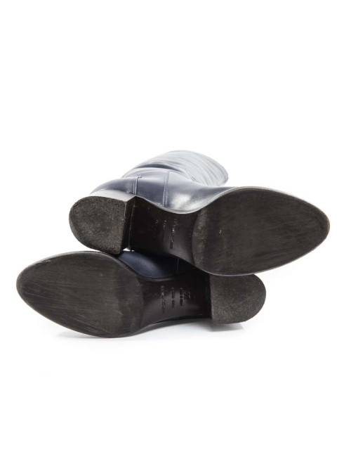 T36 SERGIO ROSSI blue smooth leather boots