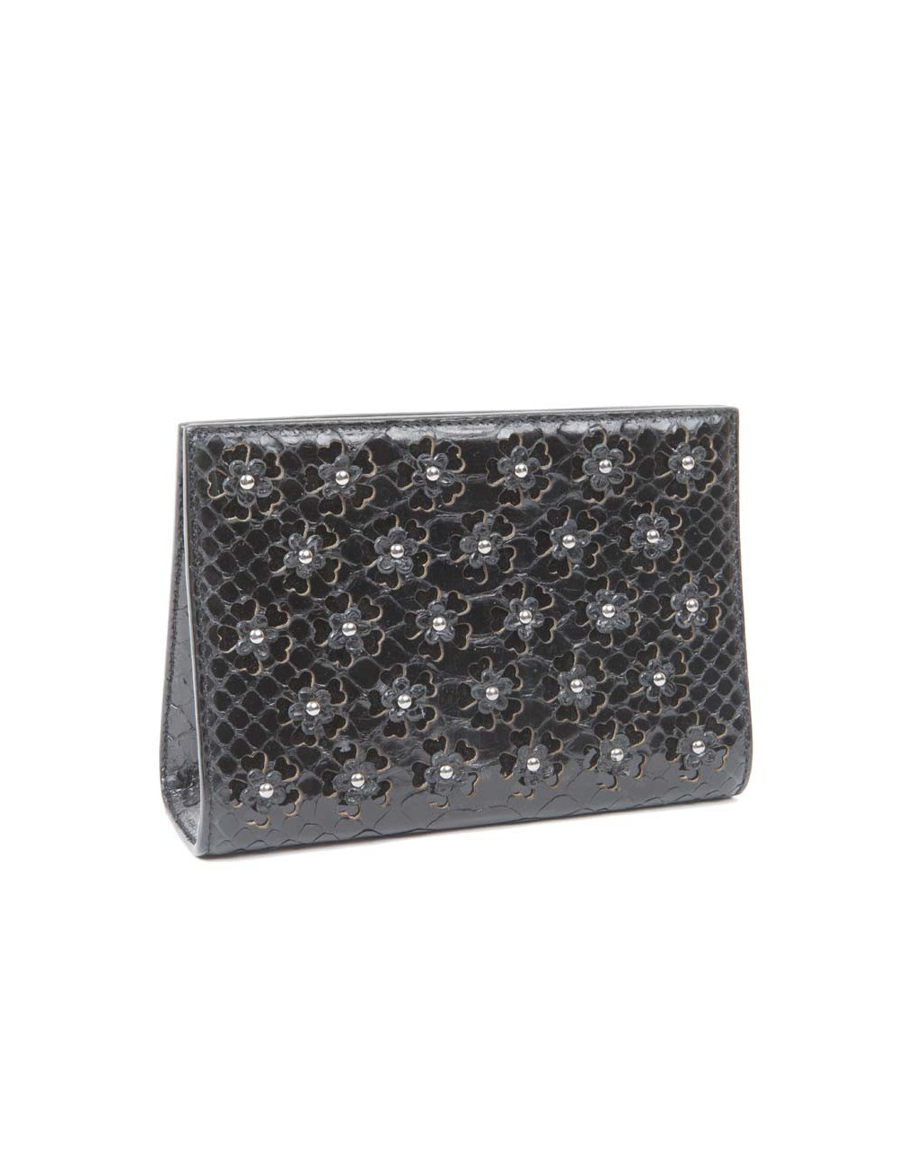 Pochette en python noir ALAIA