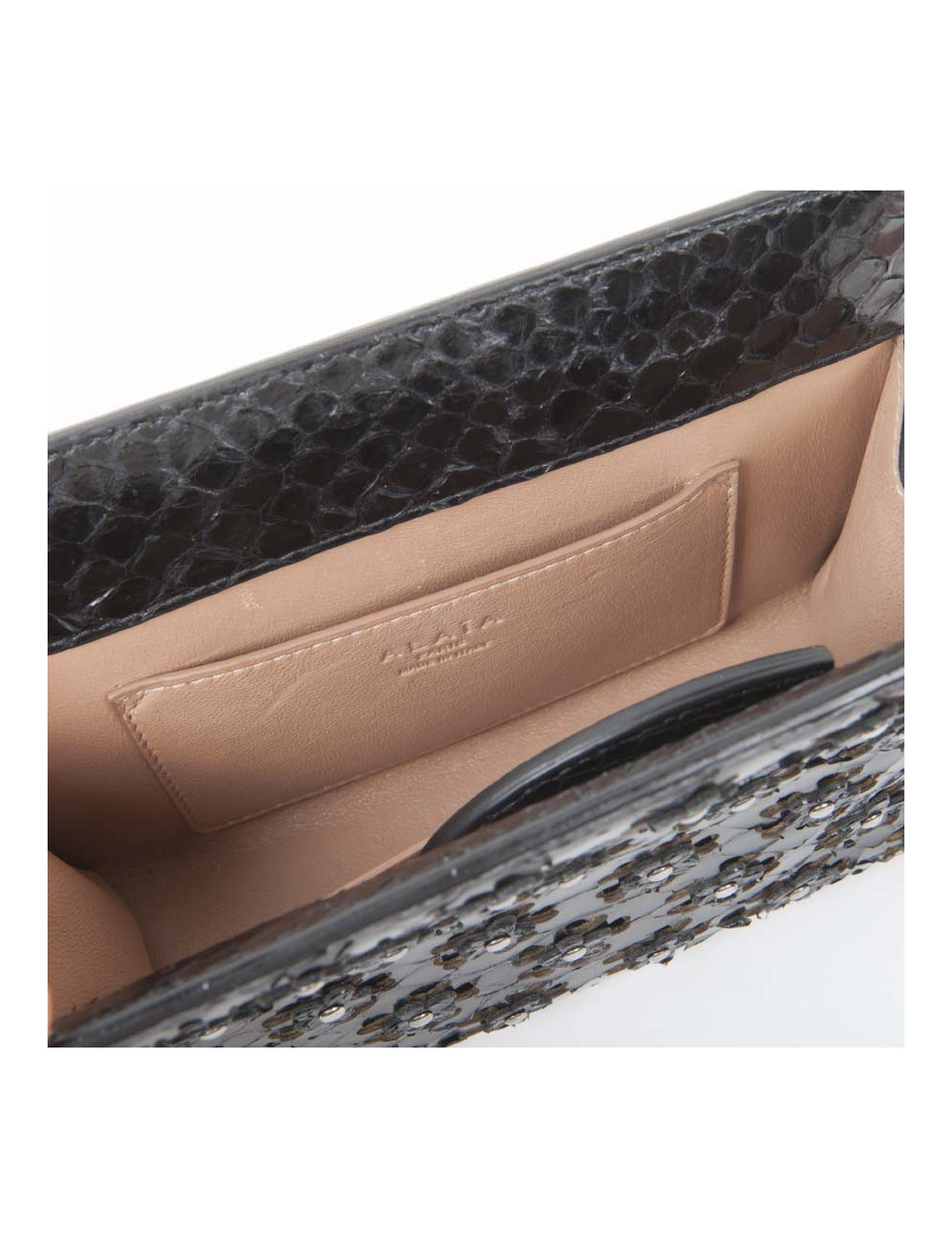 Pochette en python noir ALAIA